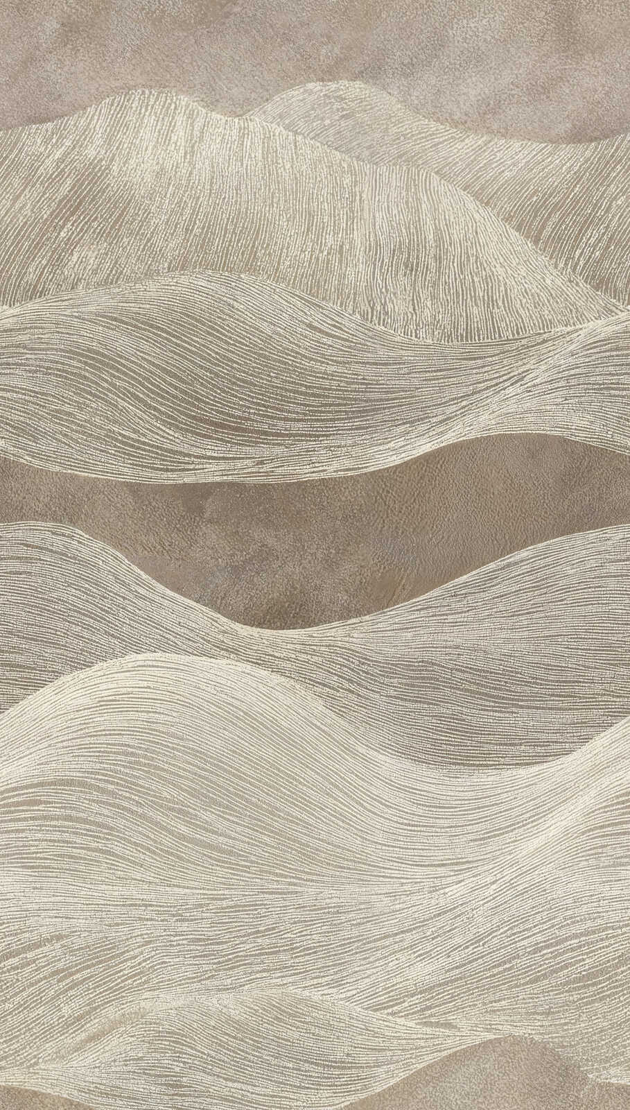 Wandbild, Wandteppich, Muster, Sandfarben, Wellenmotiv