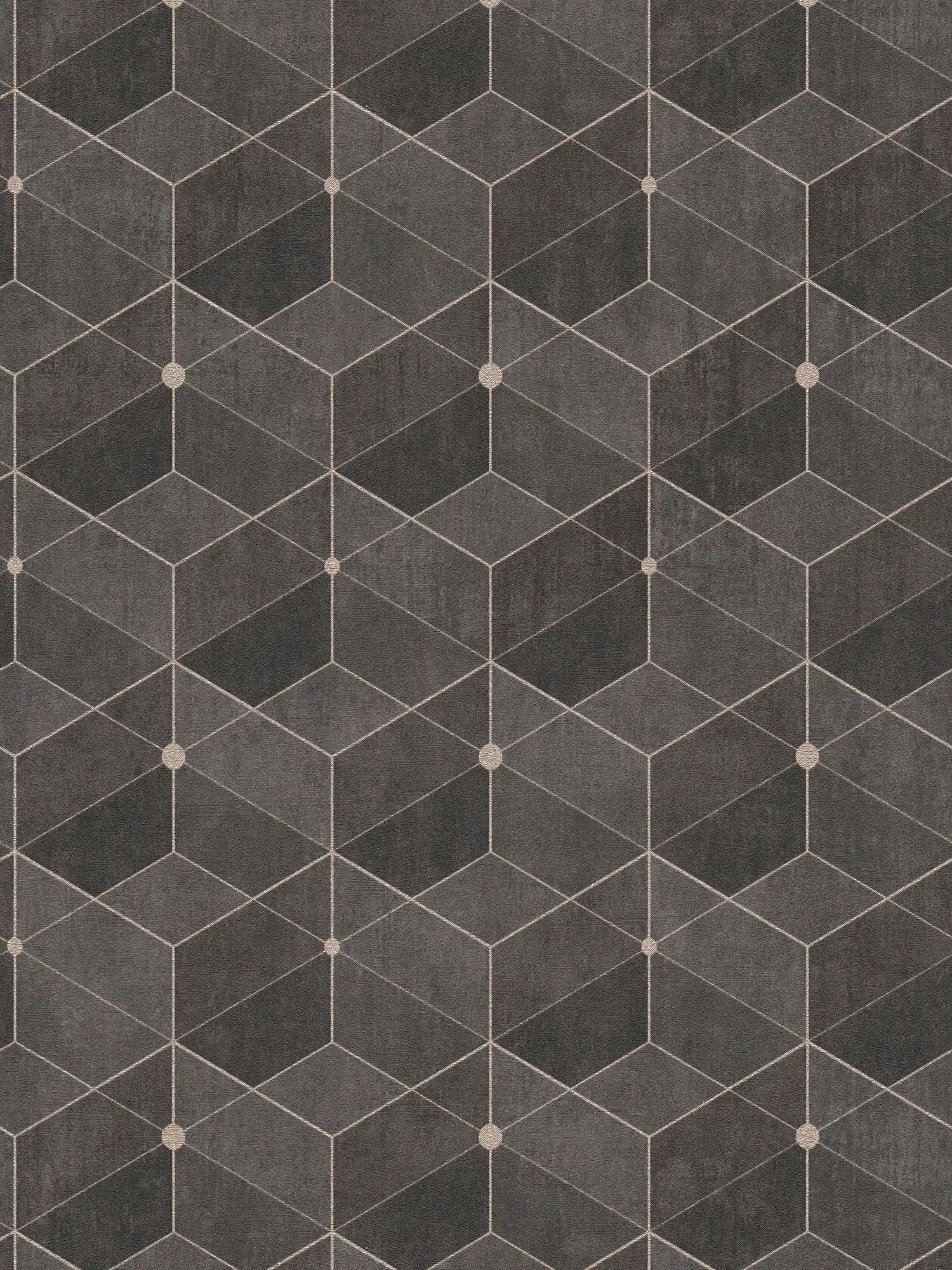         Retro Behang met Grafisch Patroon & Metalen Accent - Bruin
    