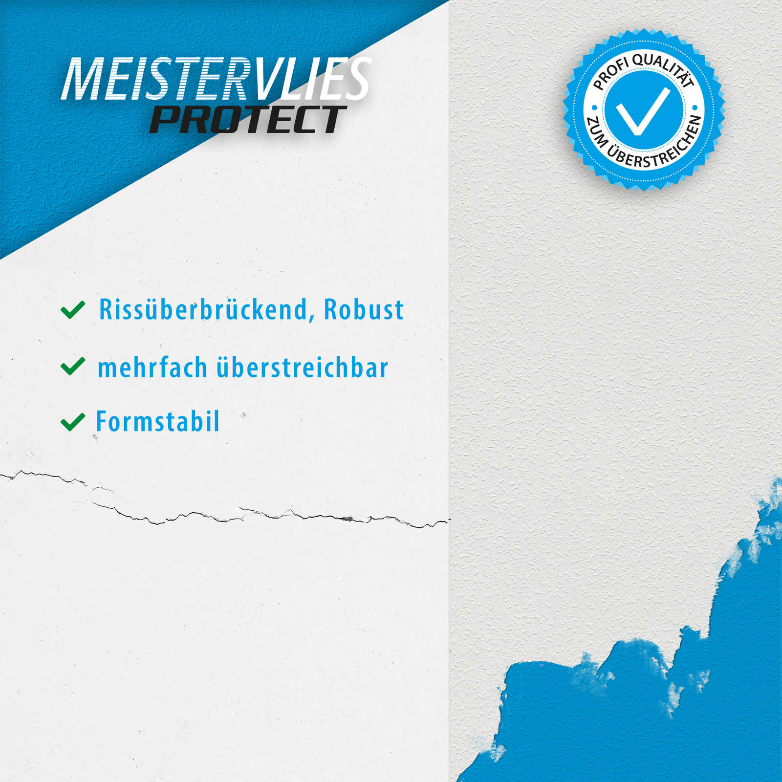             Strukturtapete mit feiner Raufaser-Optik – Weiß
        