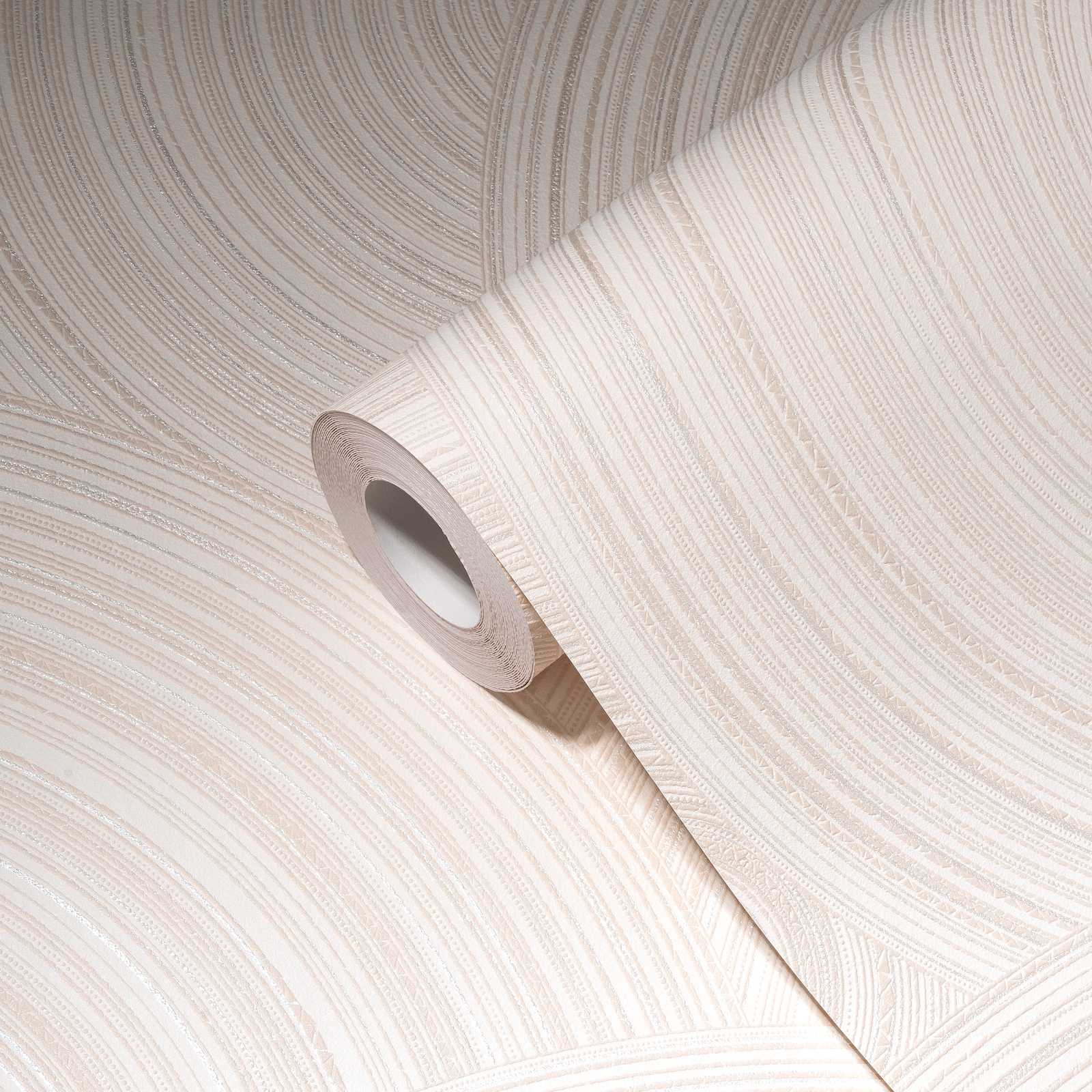             Vliestapete Kreismuster mit Strukturoberfläche – Rosa
        