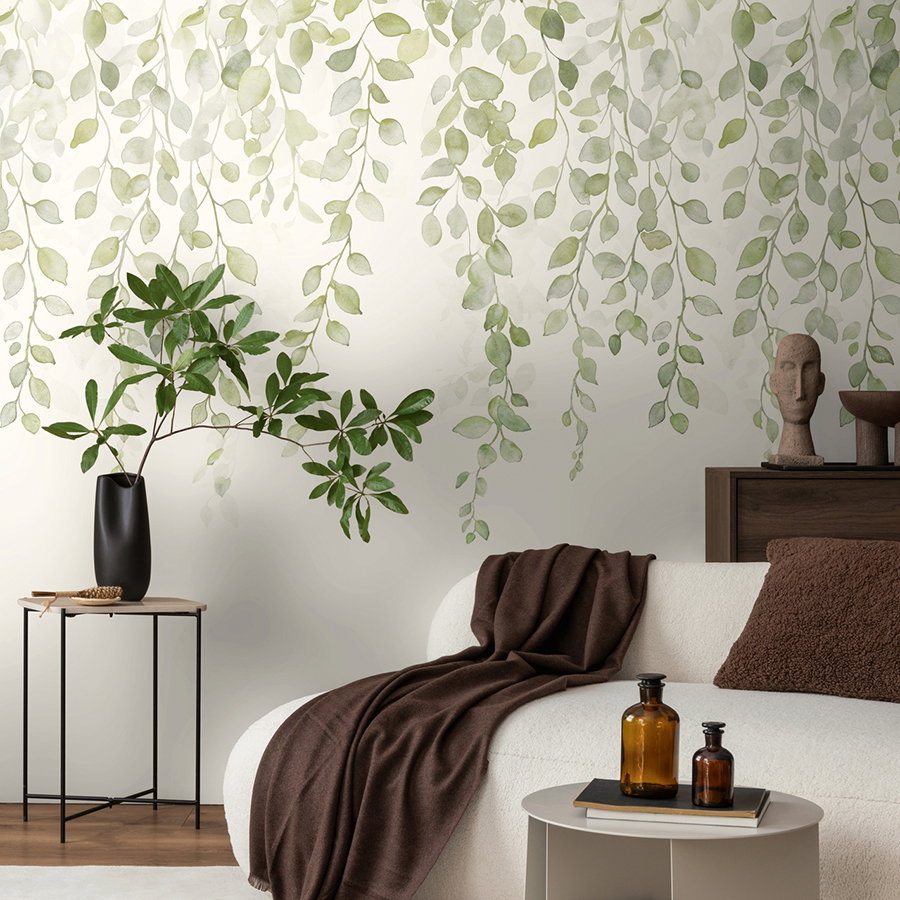 wanddekor, wohnzimmer, pflanzenwand, deko, sofa