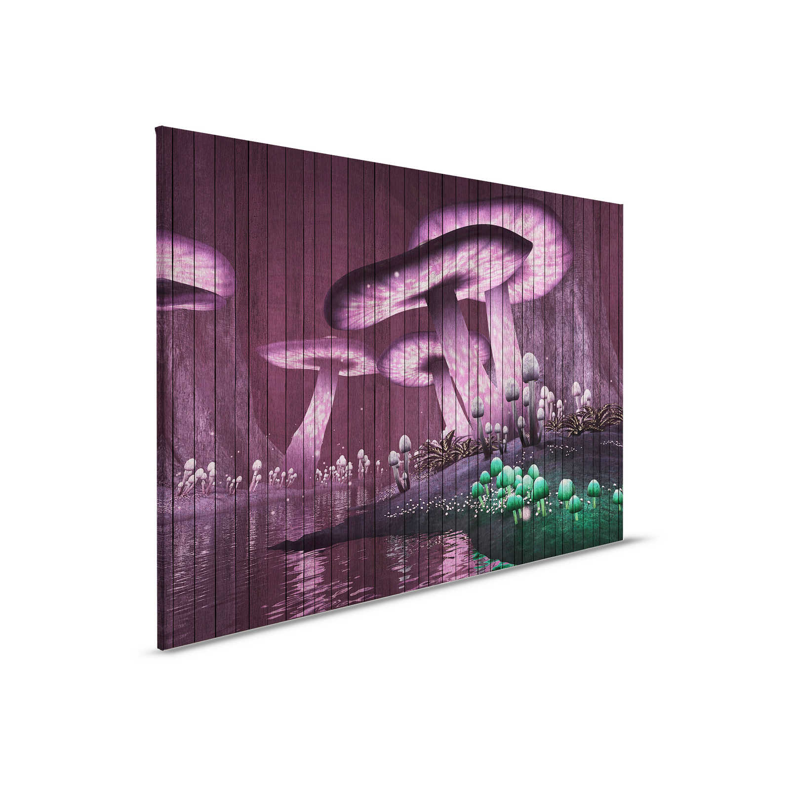             Fantasy 2 - Leinwandbild magischer Wald mit Holzpaneele Struktur – 0,90 m x 0,60 m
        