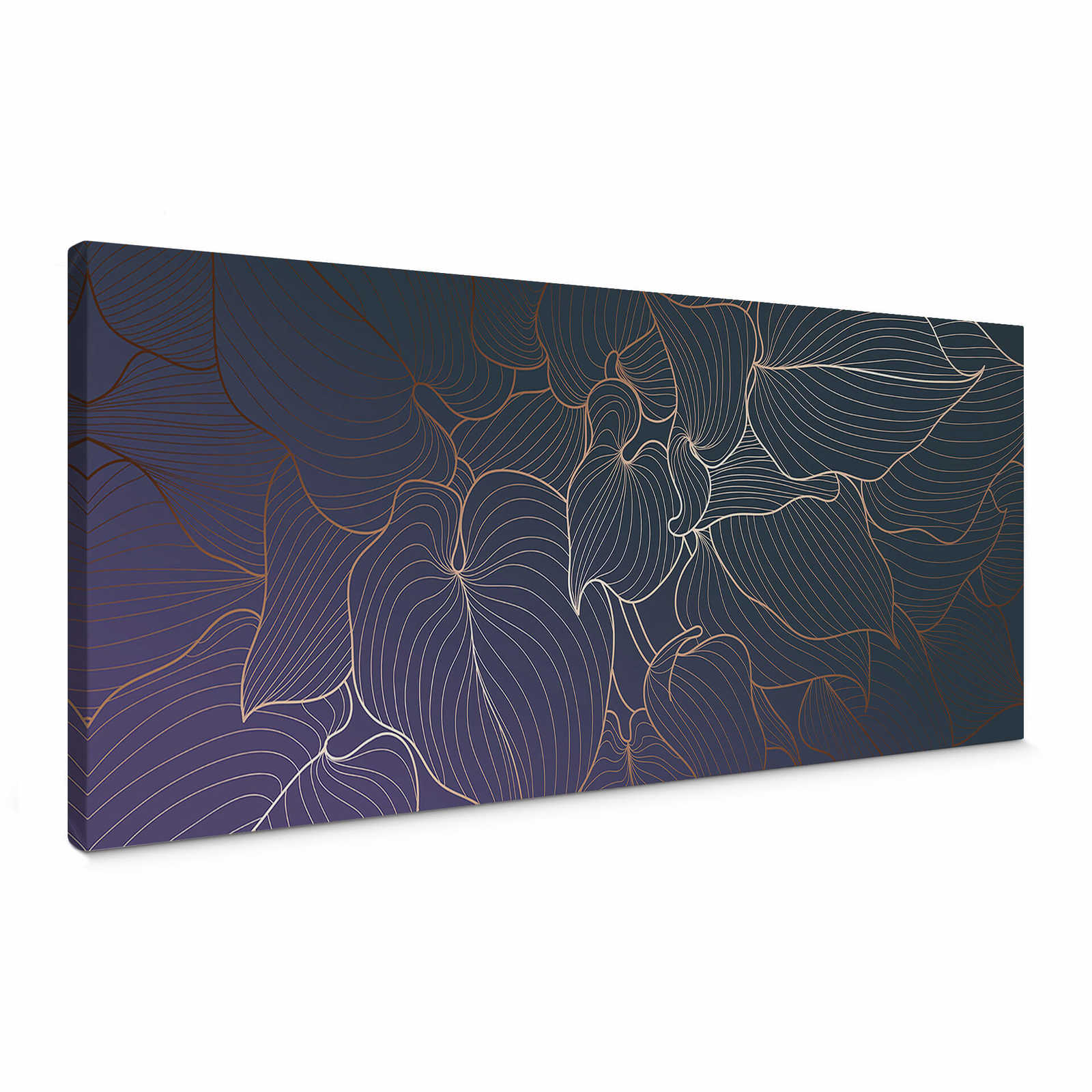        Tableau panoramique sur toile Dessin de lignes florales - 1,00 m x 0,40 m
    