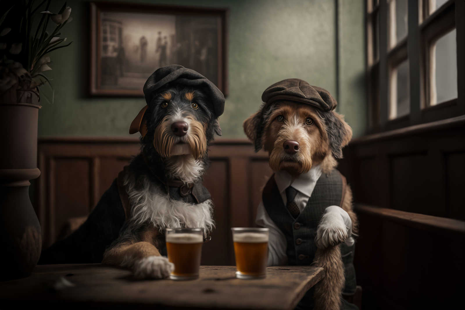             KI-Leinwandbild »Doggy Bar 3« – 90 cm x 60 cm
        