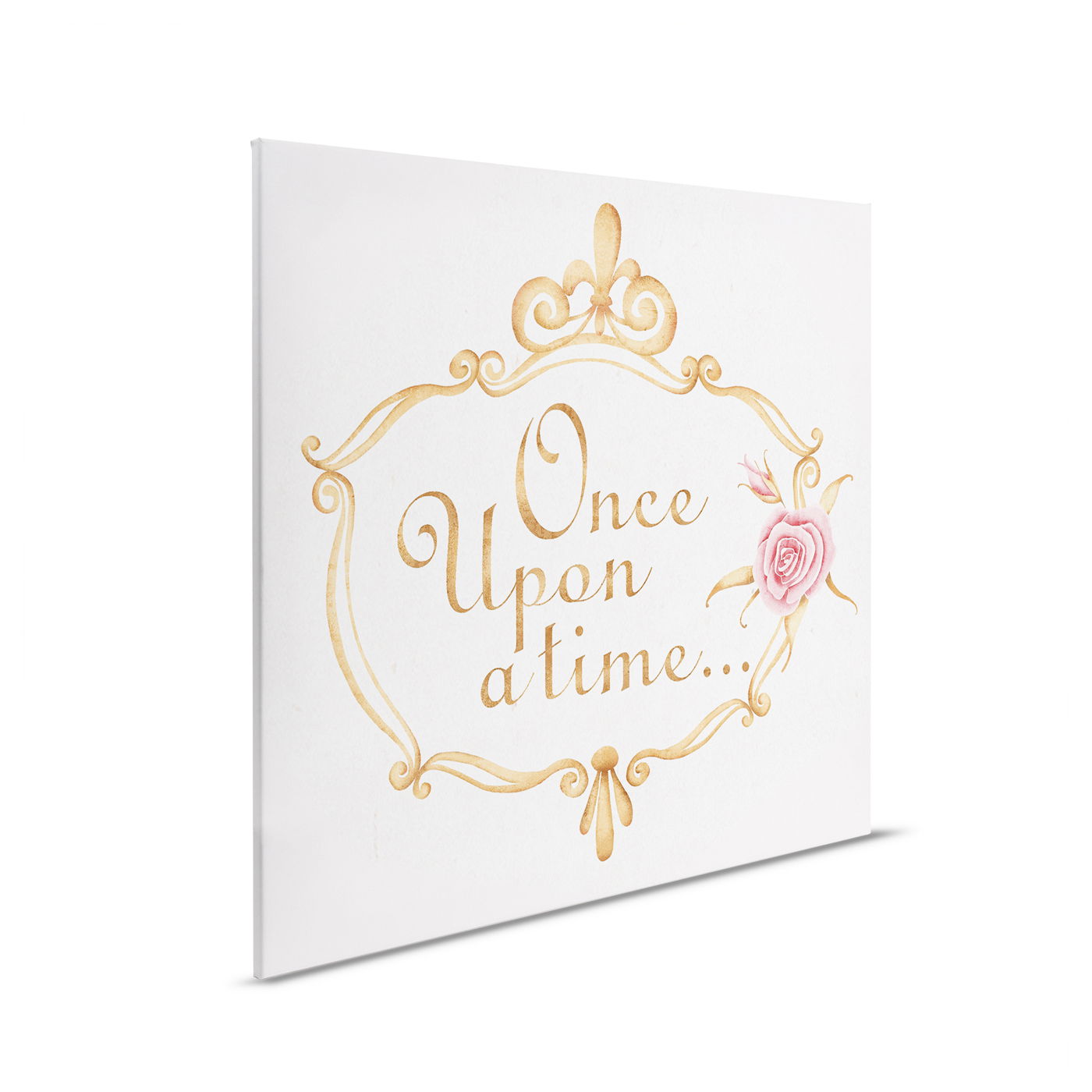         Once Upon a Time - Toile romantique pour chambre d'enfant - 30 x 30 cm - Beige, Jaune
    