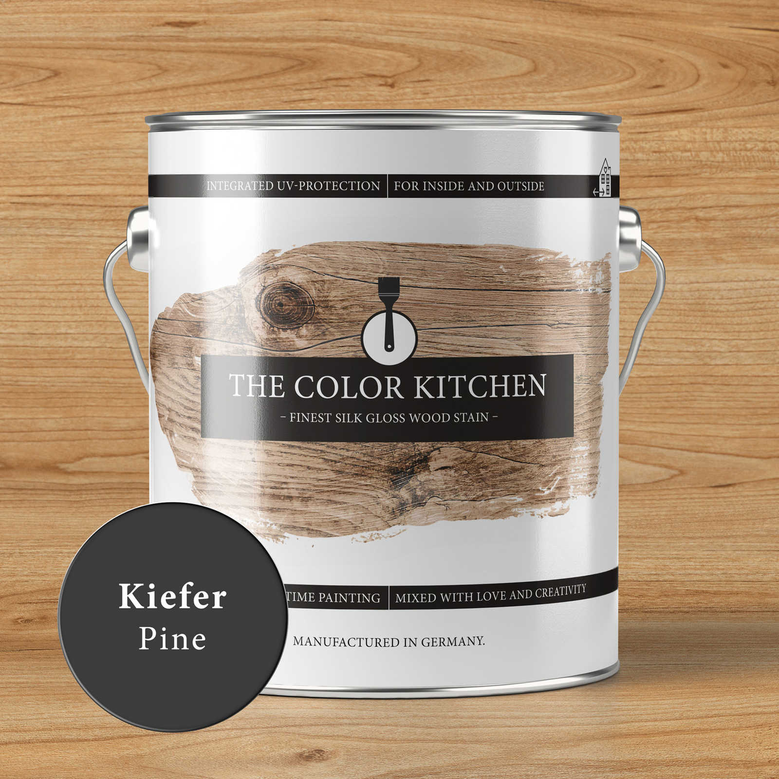 Holzlasur, Pflanzliche Farbe, Kiefernholz, Paketdose, Holzmaserung