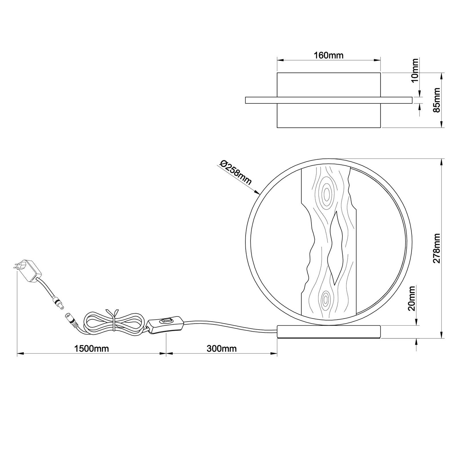             Tischleuchte aus Holz - Elea 1 – Braun
        