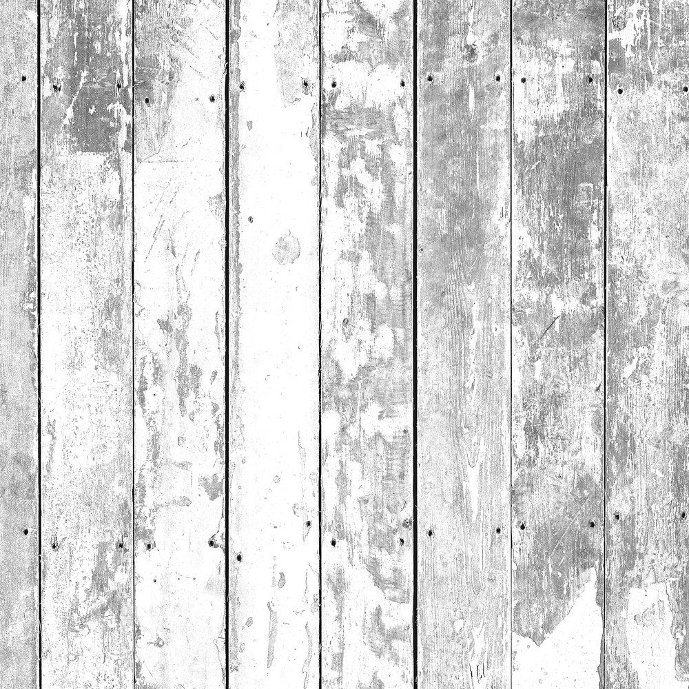             Rustikale Fototapete Vliestapete – Verwitterte Bretterwand im Shabby Chic Stil – Weiß, Grau
        