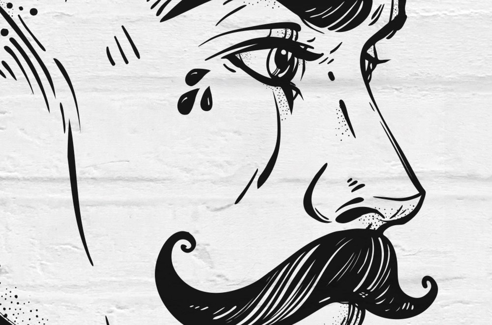 Kopf, Person, Gesicht, Schablone, Schnurrbart