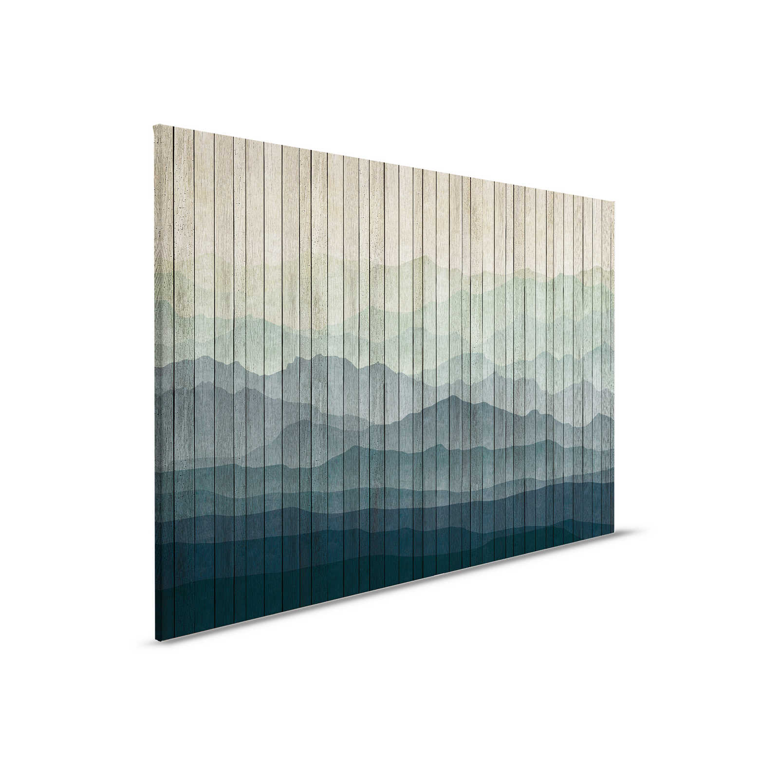         Mountains 1 - modernes Leinwandbild Berglandschaft & Bretteroptik – 0,90 m x 0,60 m
    