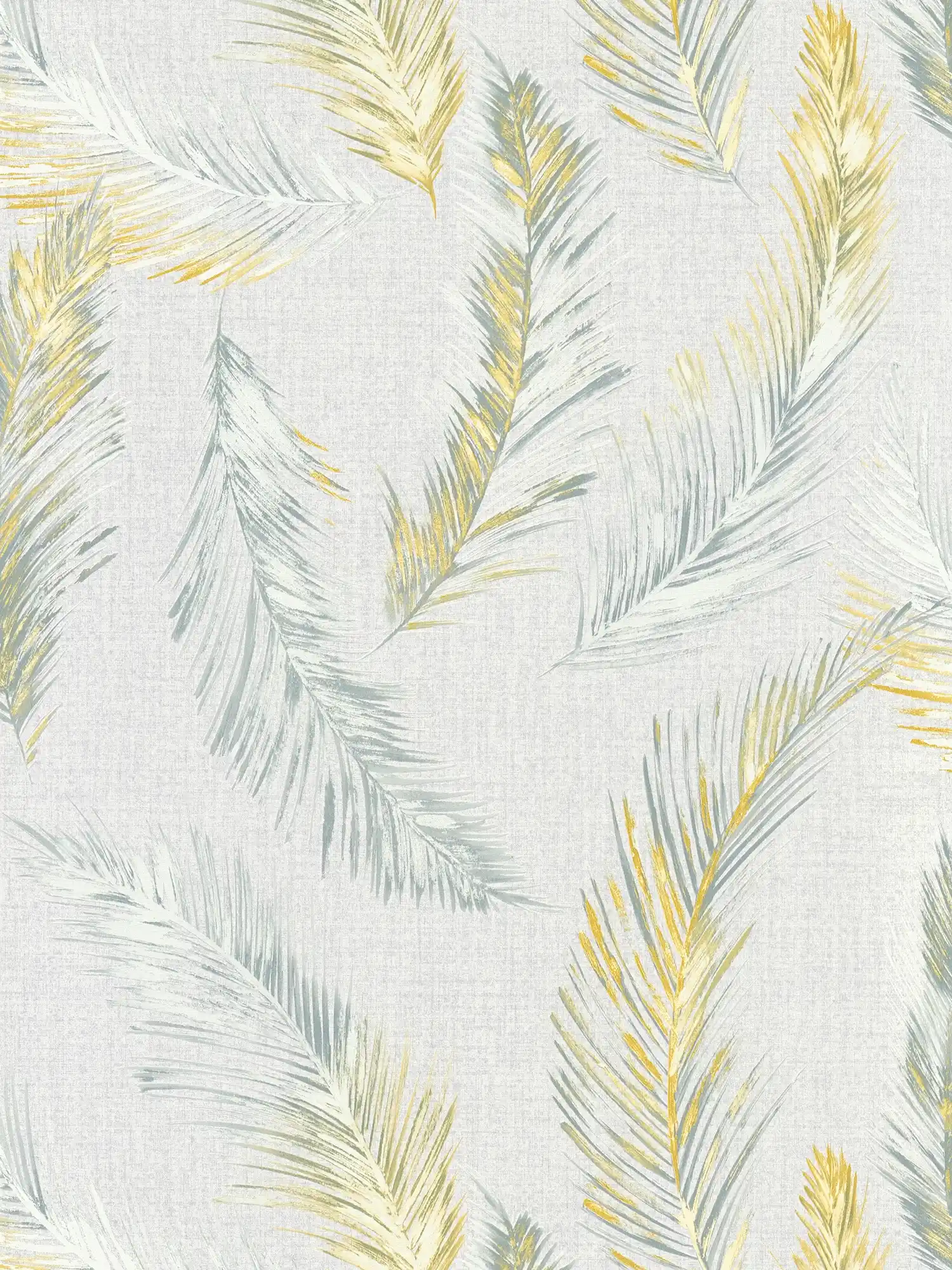         Textile optics wallpaper with feather motif in country style - grey
    