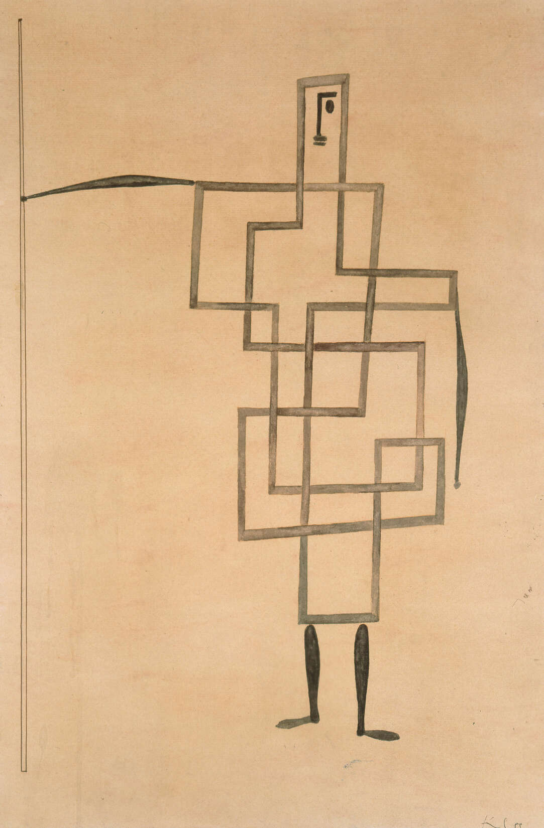abstrakte Figur, geometrische Figur, mausartige Körperform, Strichmännchen, quadratisches Muster