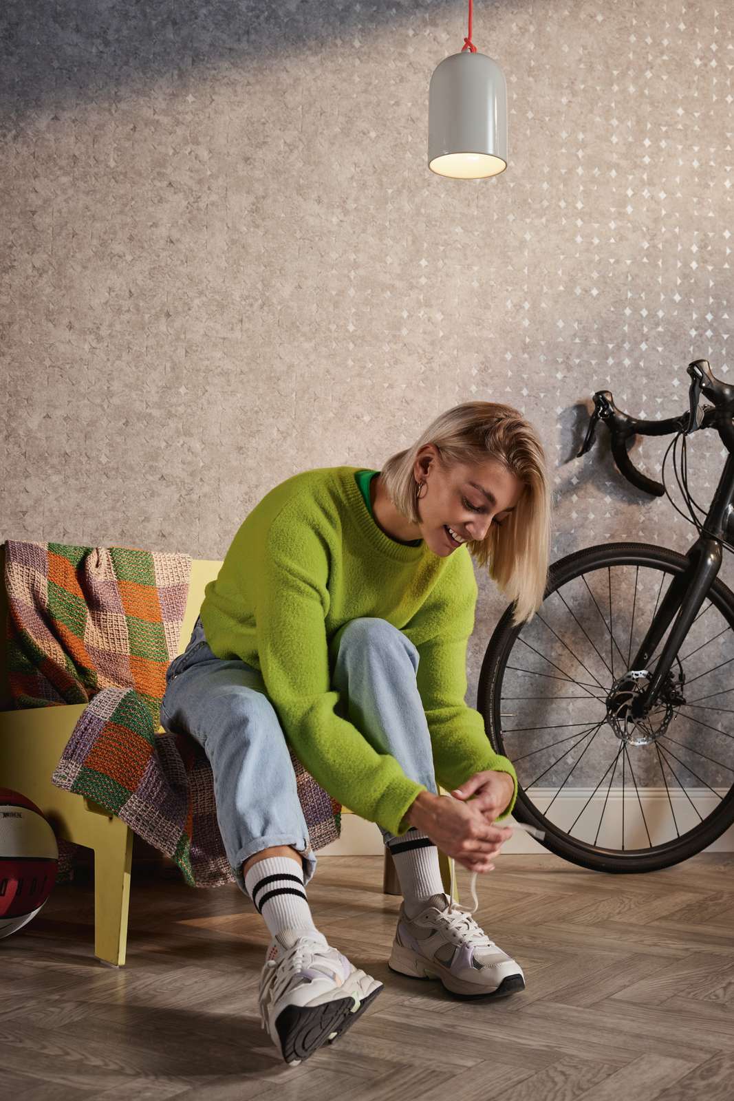             Tapete mit geometrischen Formen leicht glänzend – Beige, Braun
        