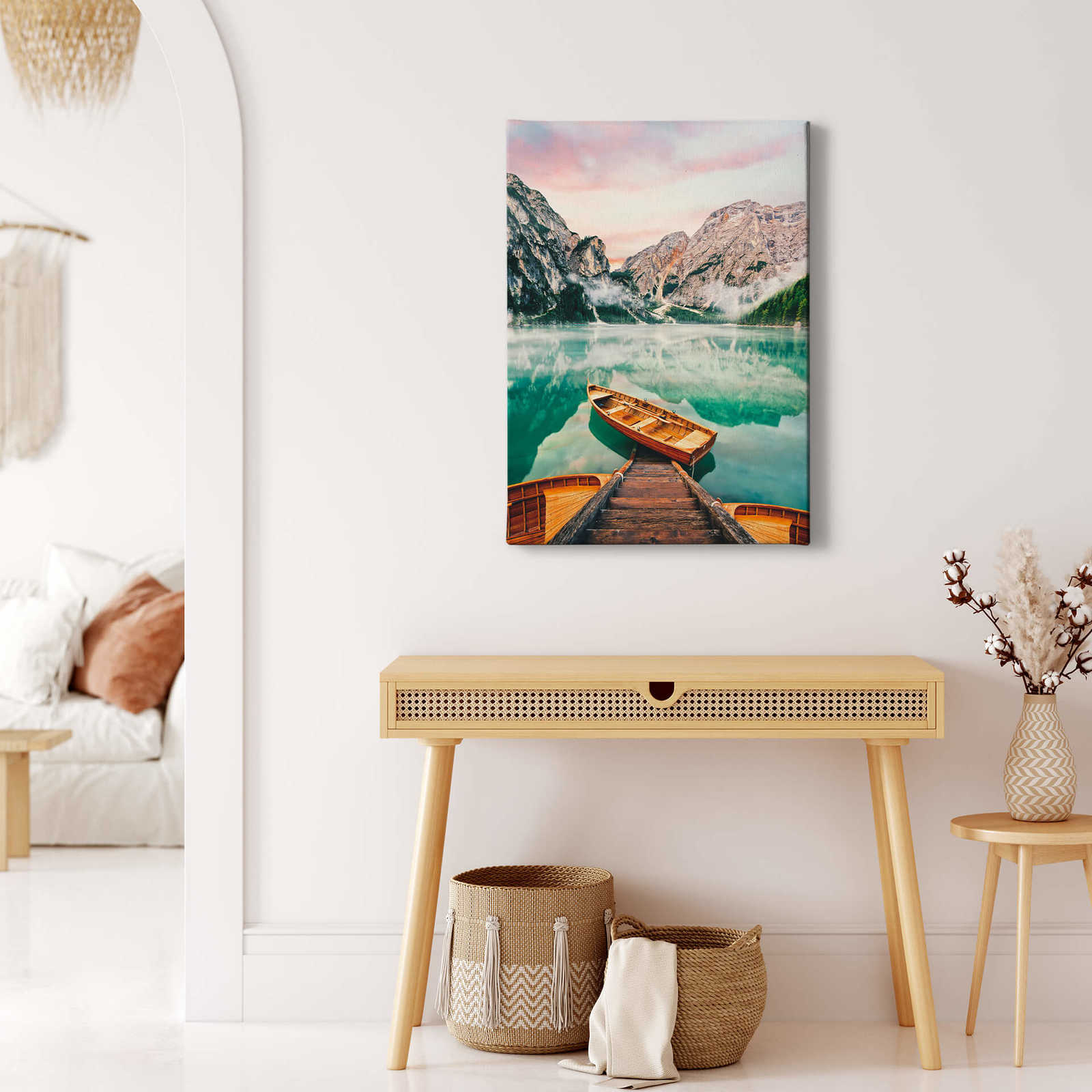             Leinwandbild Boot auf Wildsee in Bergen – 0,50 m x 0,70 m
        