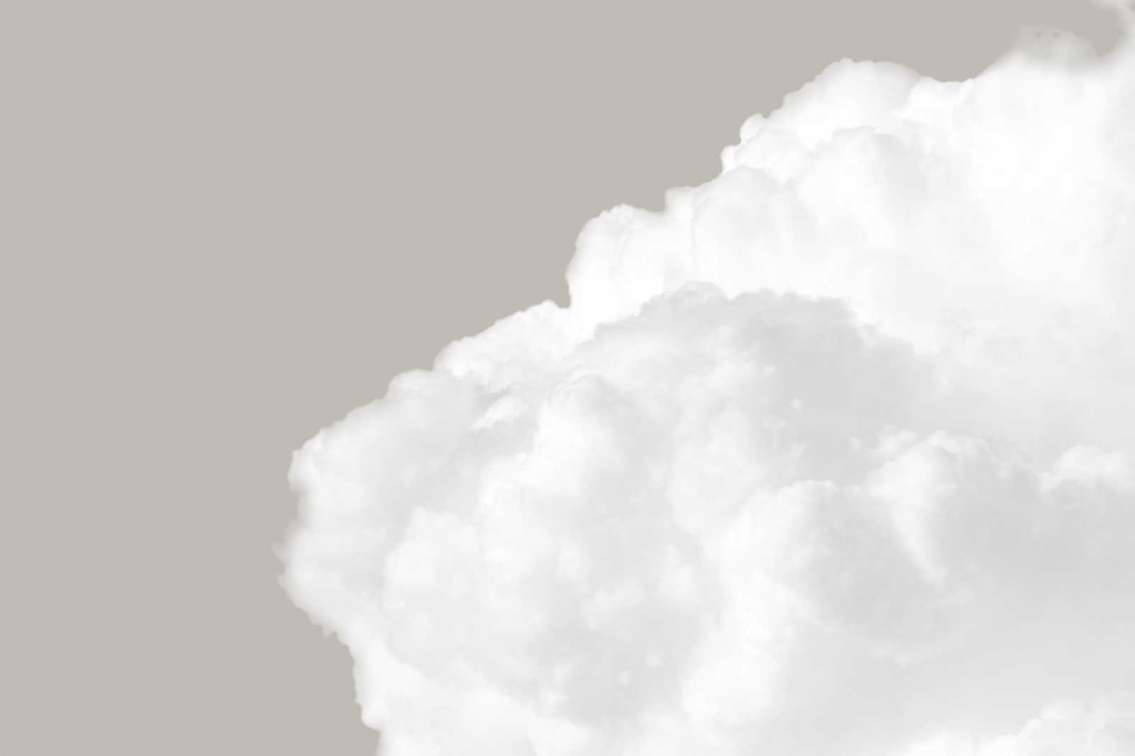 Leinwandbild mit weißen Wolken am grauen Himmel – 0,90 m x 0,60 m