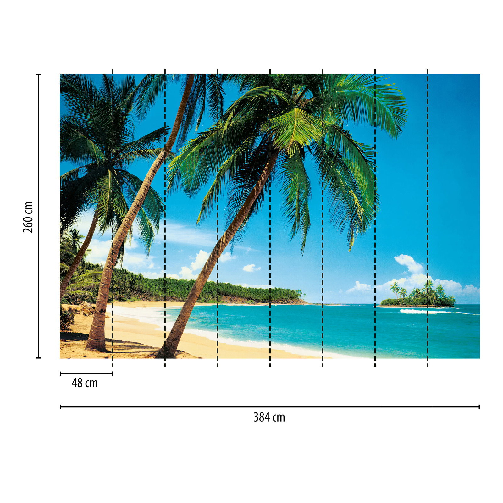 Palmenstrand Fototapete mit Südsee Ausblick