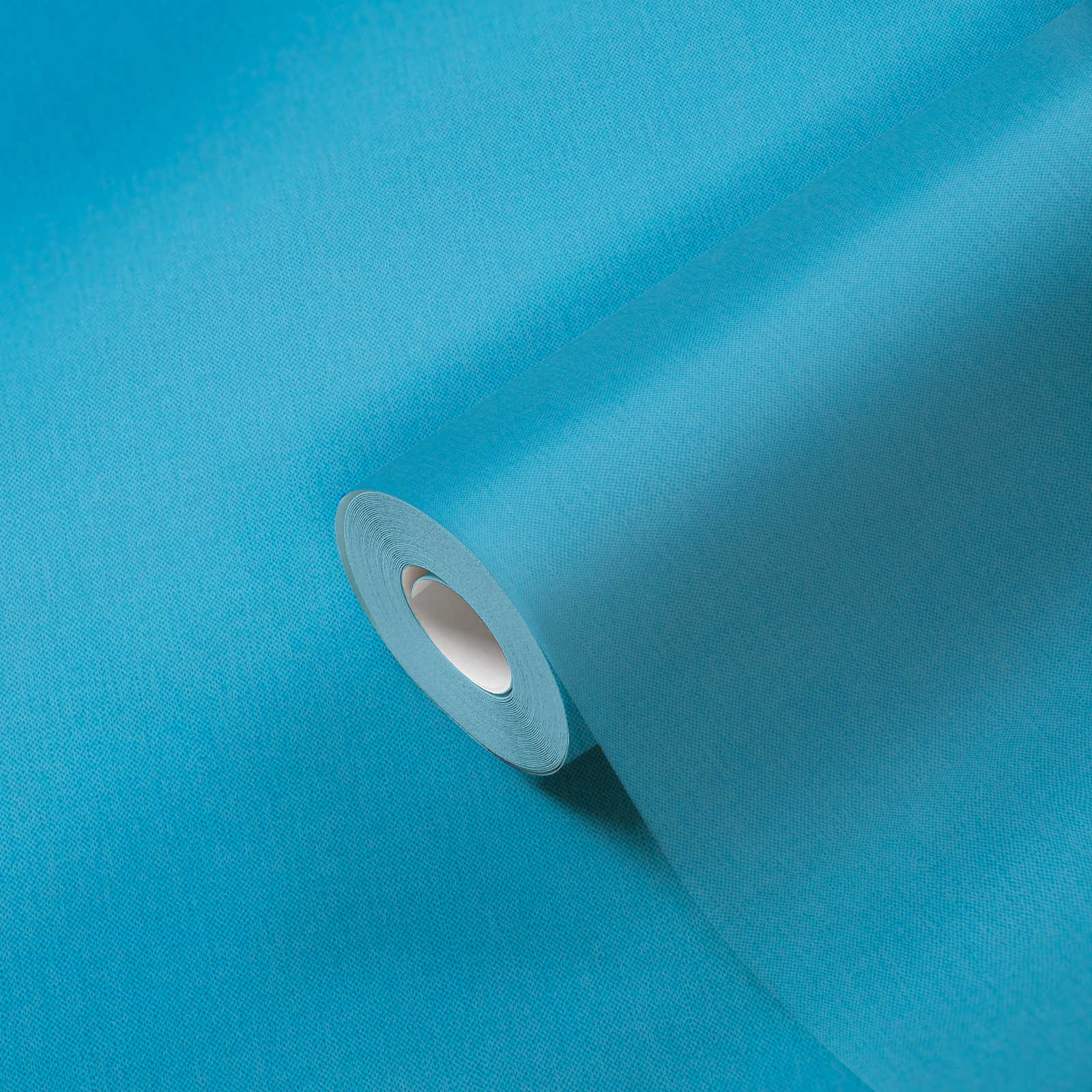             Einfarbige Tapete Blau für Jungen mit Leinenoptik – Blau
        