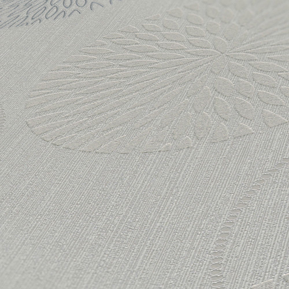             Vliesbehang met glittereffect bloemen in abstract Design - grijs
        