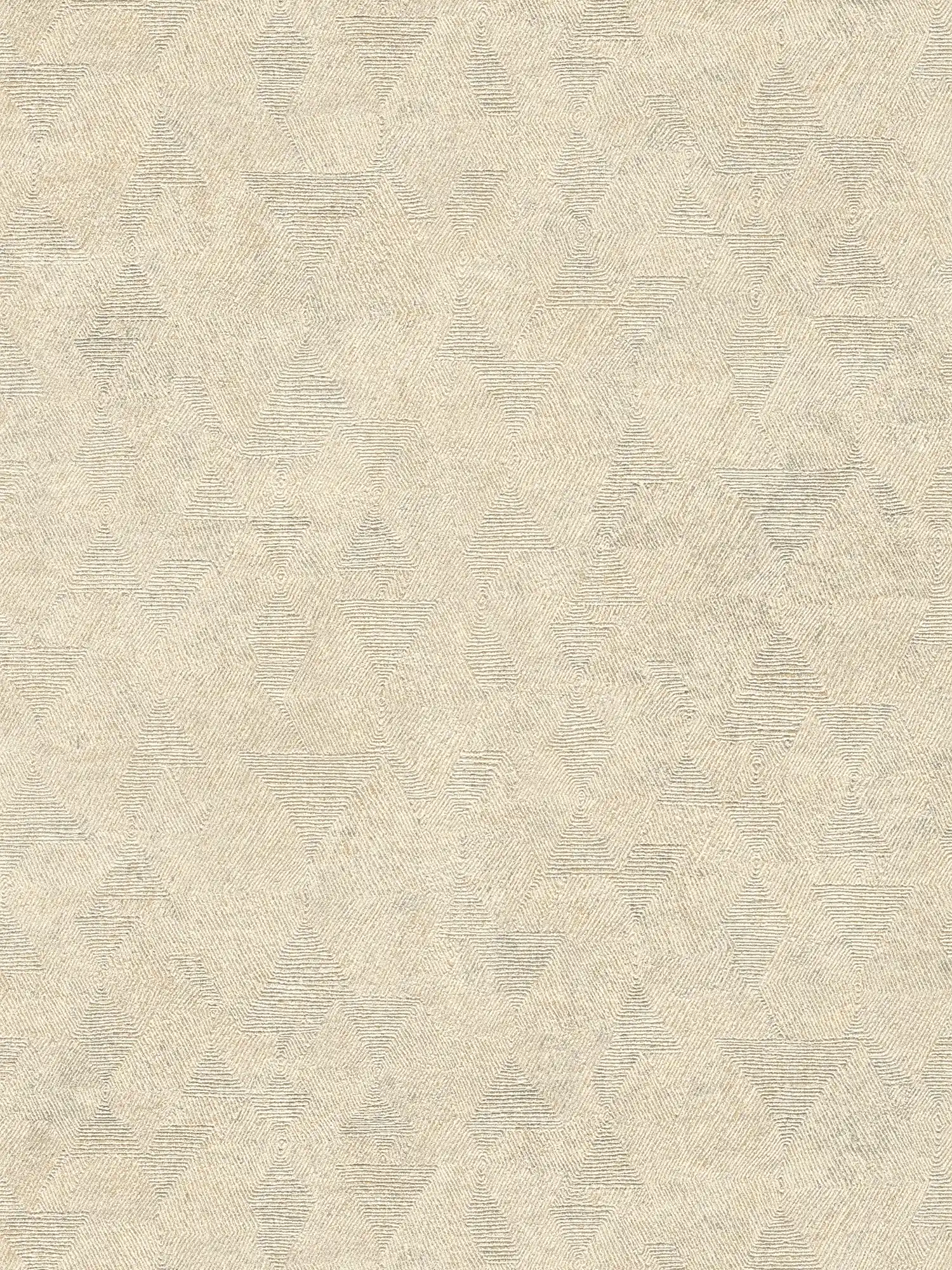         Papier peint chiné avec structure graphique dans un look ethnique - beige, métallique
    