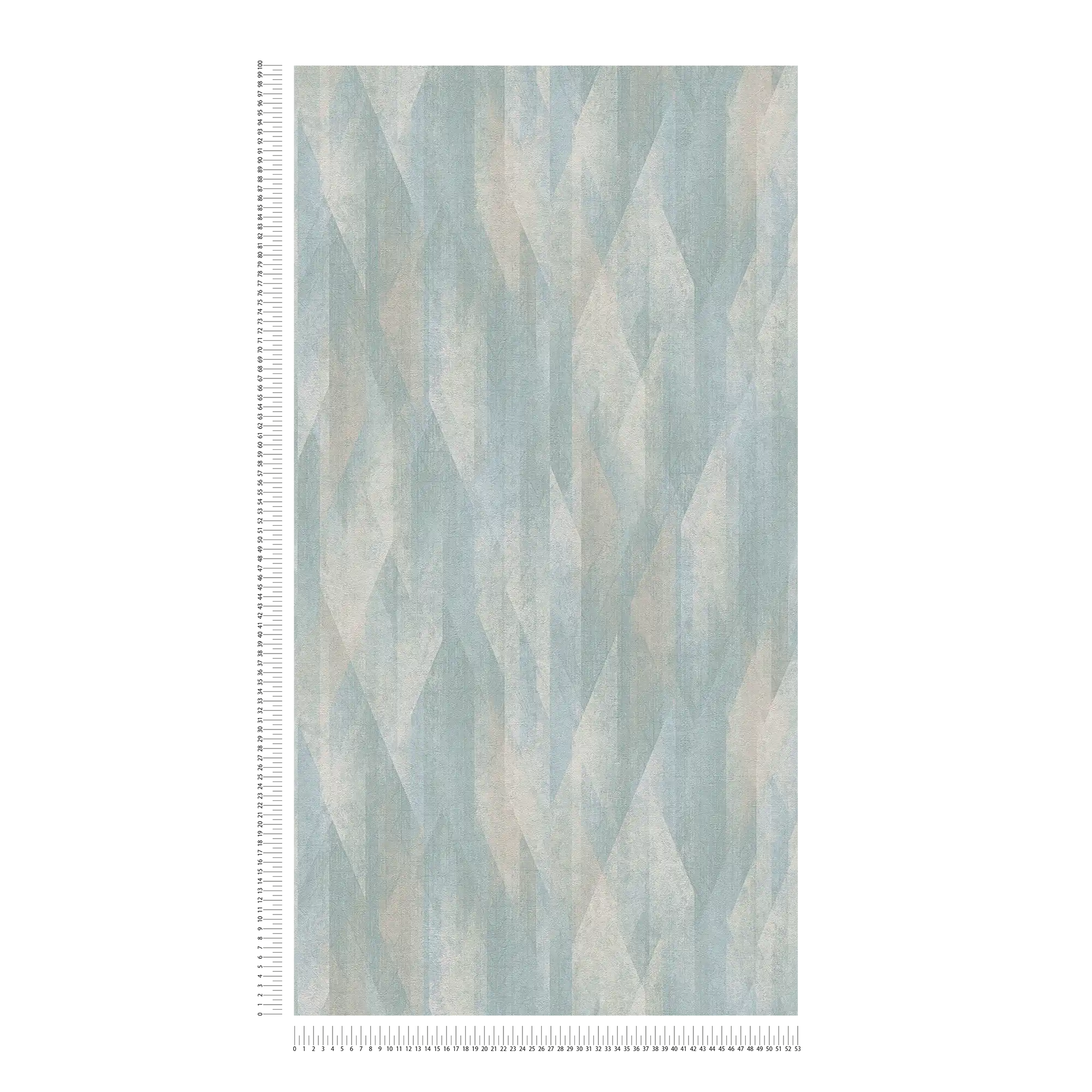             Pattern wallpaper with graphic lozenges - turquoise, blue, cream
        