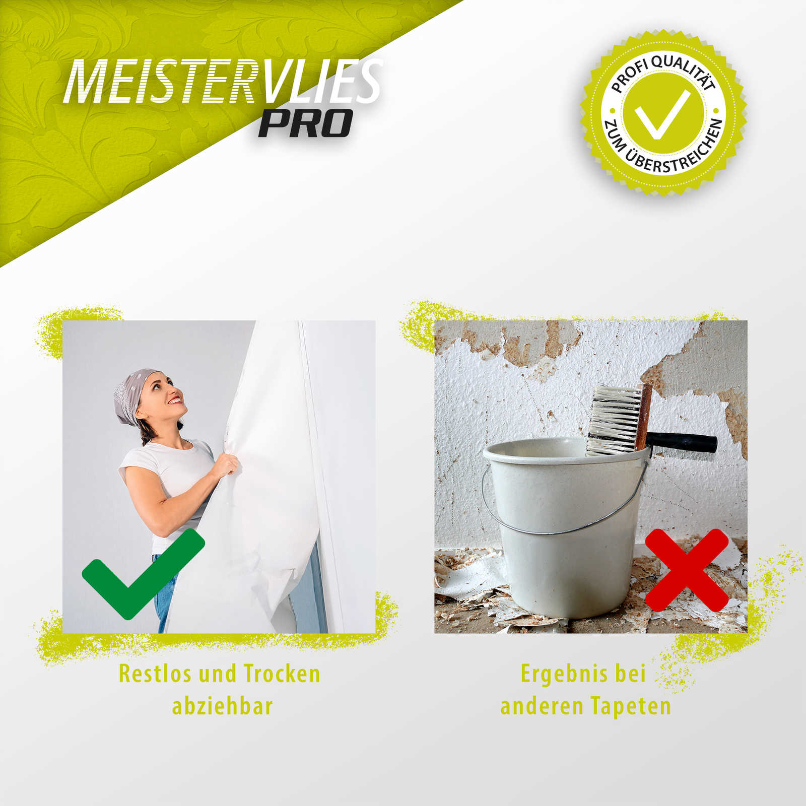             Überstreichbare Tapete mit floralem Ornament Design – Weiß
        