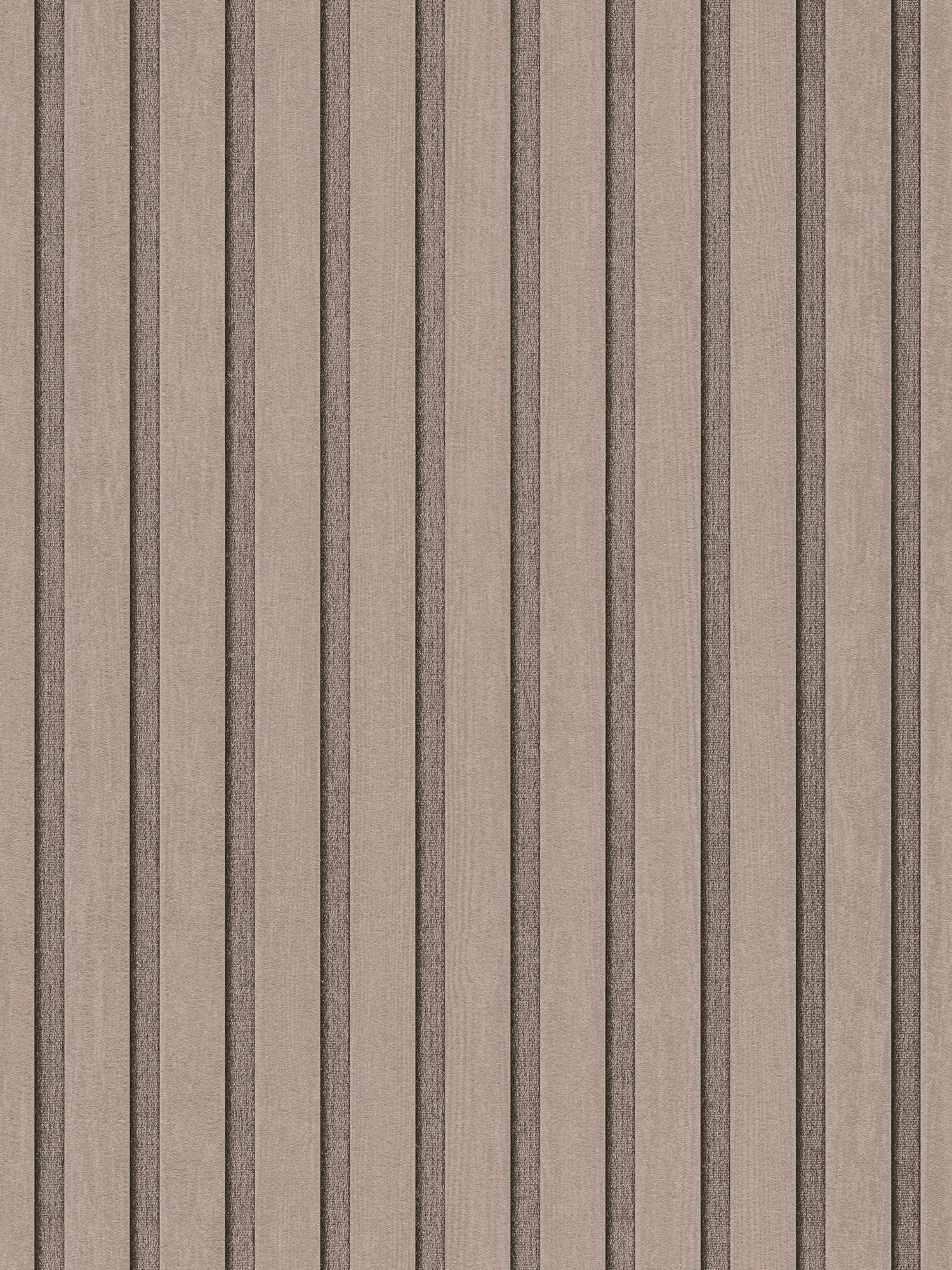 Acoustic panels as non-woven wallpaper - wood stripe look in a timeless trend design - taupe
