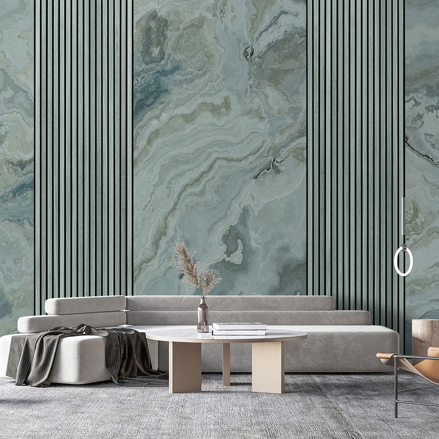         Photo wallpaper »travertino 1« - Panels & Marble - Petrol | Smooth, slightly shiny premium non-woven fabric
    