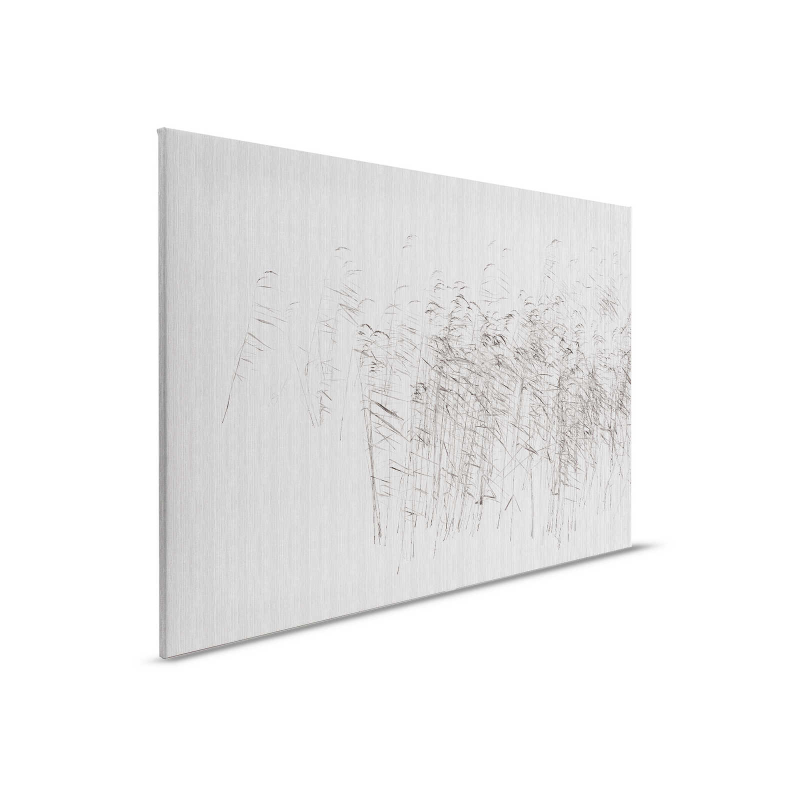         Aan de Vijver 2 - Grijs Canvas Schilderij Rietstengels aan de Vijver abstract - 0.90 m x 0.60 m
    