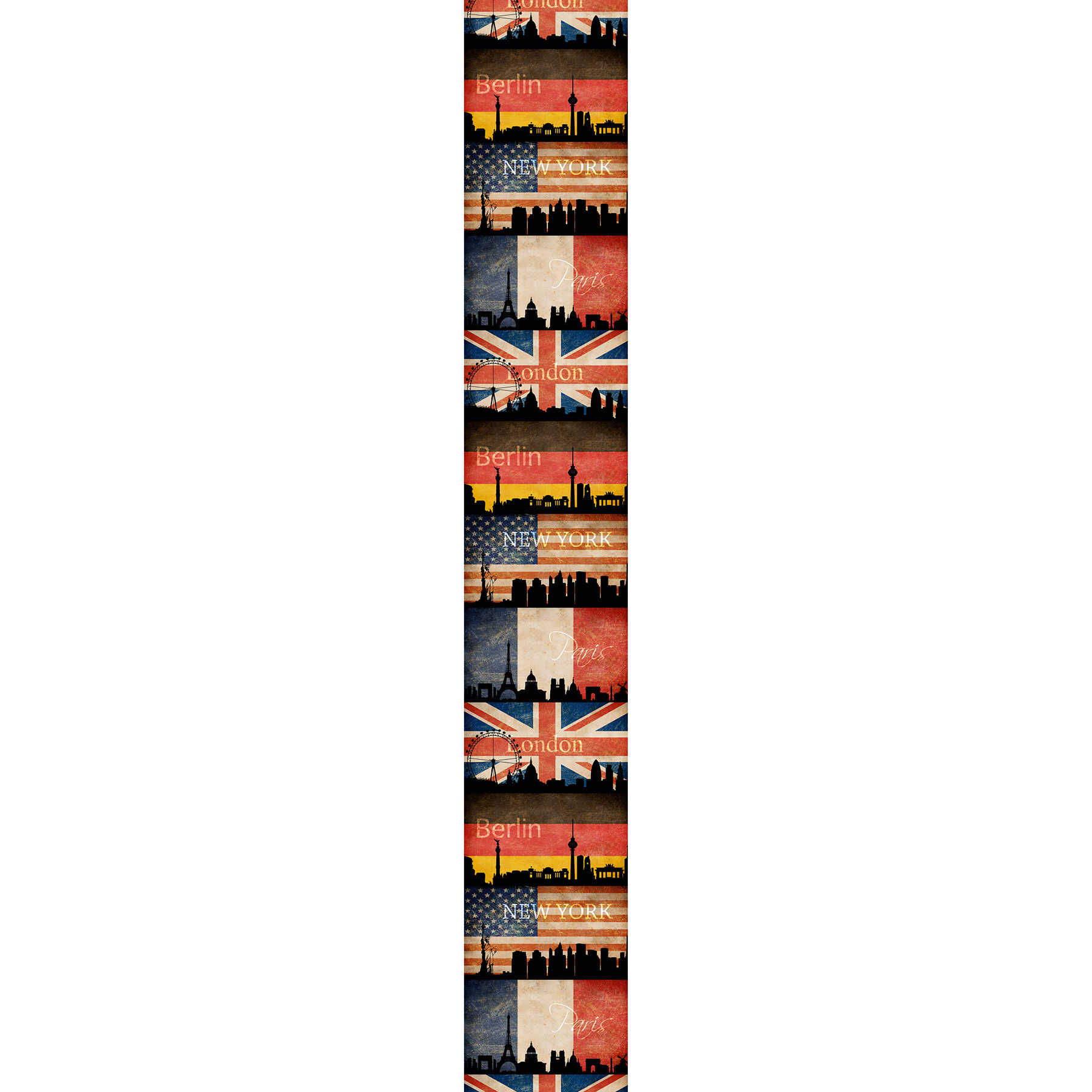         Panneau de papier peint autocollant Metropolen Skyline - Coloré
    