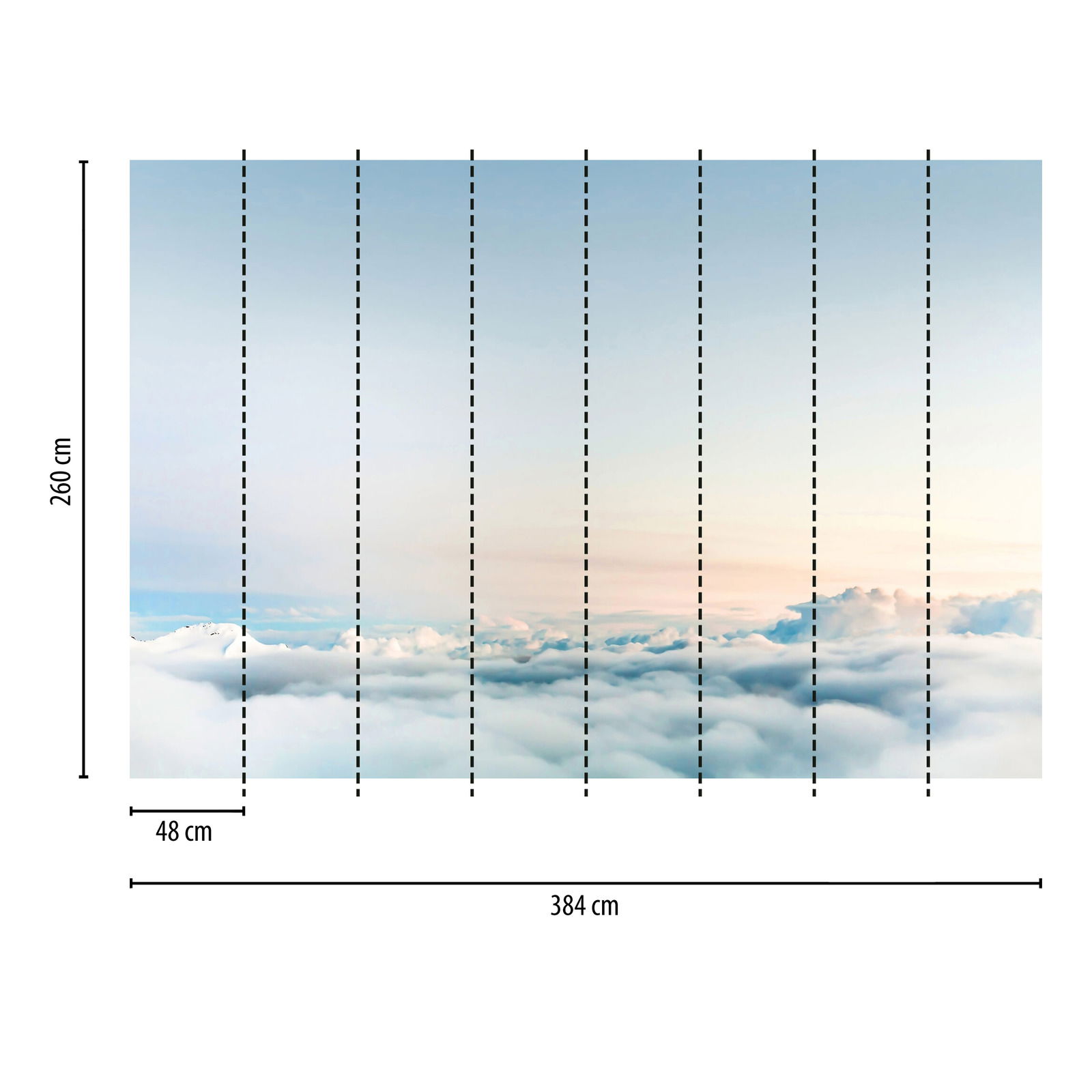             Papier peint Ciel et nuages - Bleu
        