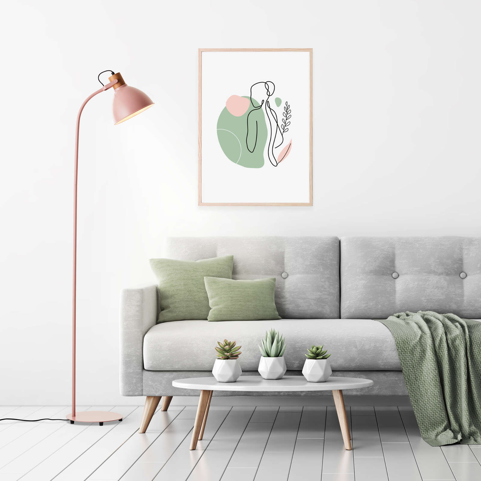             Stehleuchte aus Holz - Franziska 7 – Rosa
        