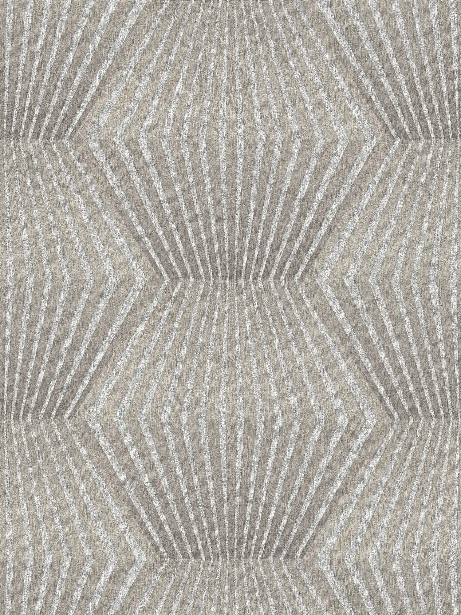         Art Deco Behang met Lijn Patroon & Metallic Geheel - Bruin, Grijs
    