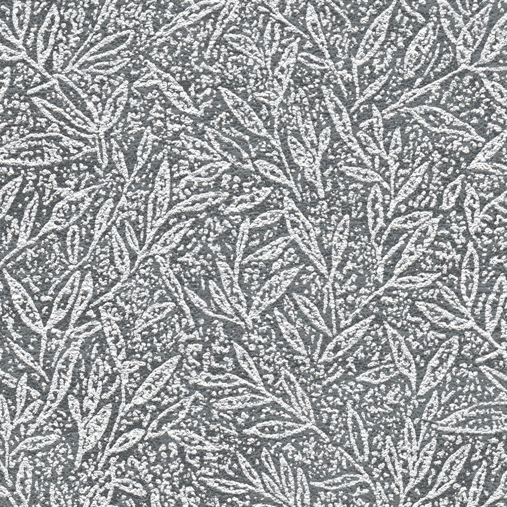             Mustertapete Botanical & Blätter Muster – Grau, Metallic
        