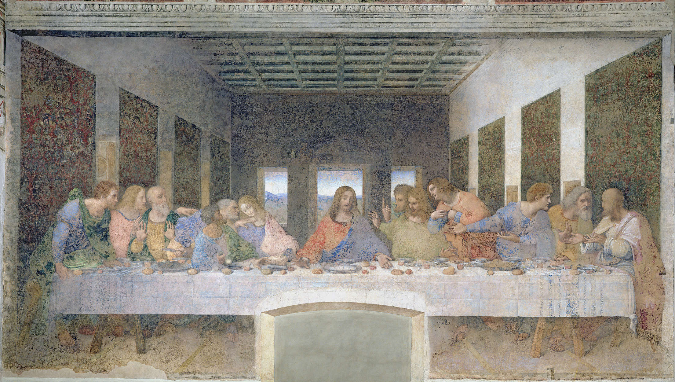Fresko, Letztes Abendmahl, Wandmalerei, religiöse Kunst, Galerie/Saal