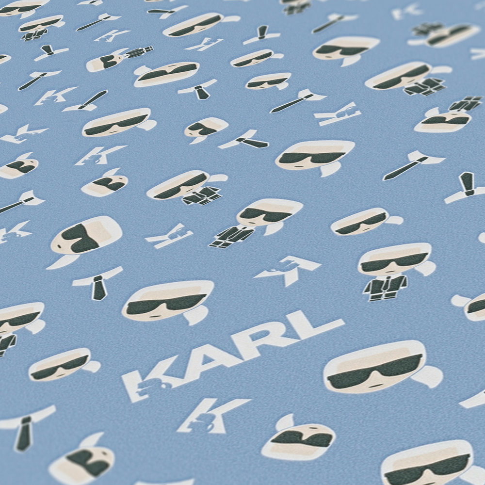             Karl LAGERFELD Mustertapete Ikonik Karl – Blau
        
