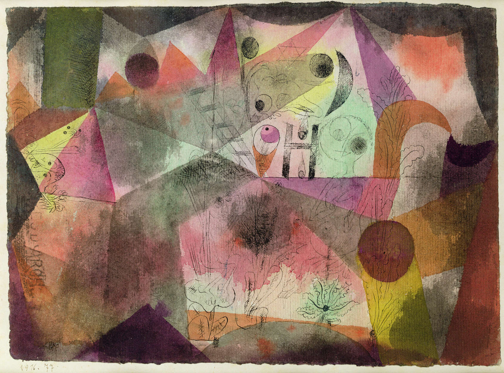             Fototapete 'Mit dem H' von Paul Klee
        