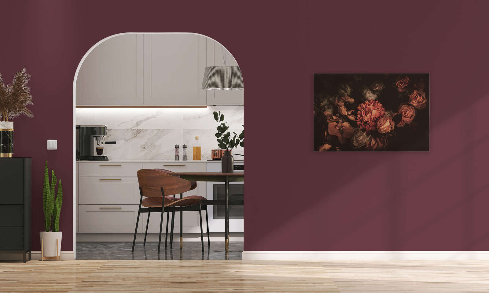             Romantische Leinwand mit Blumenstrauß – 0,90 m x 0,60 m
        