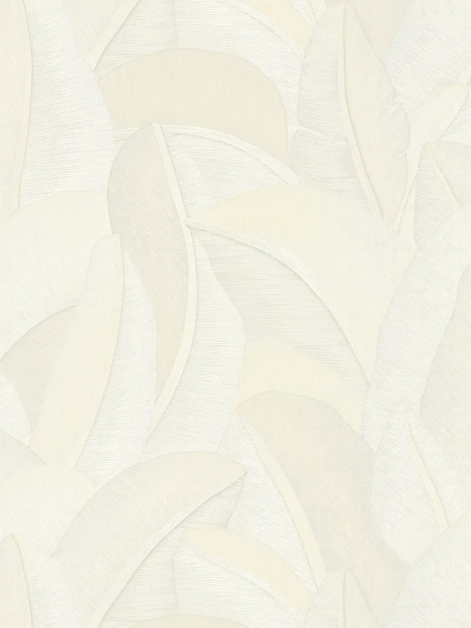Vliestapete mit abstrakter Natur- und Blattanmutung strukturiert – Weiß, Creme, Grau
