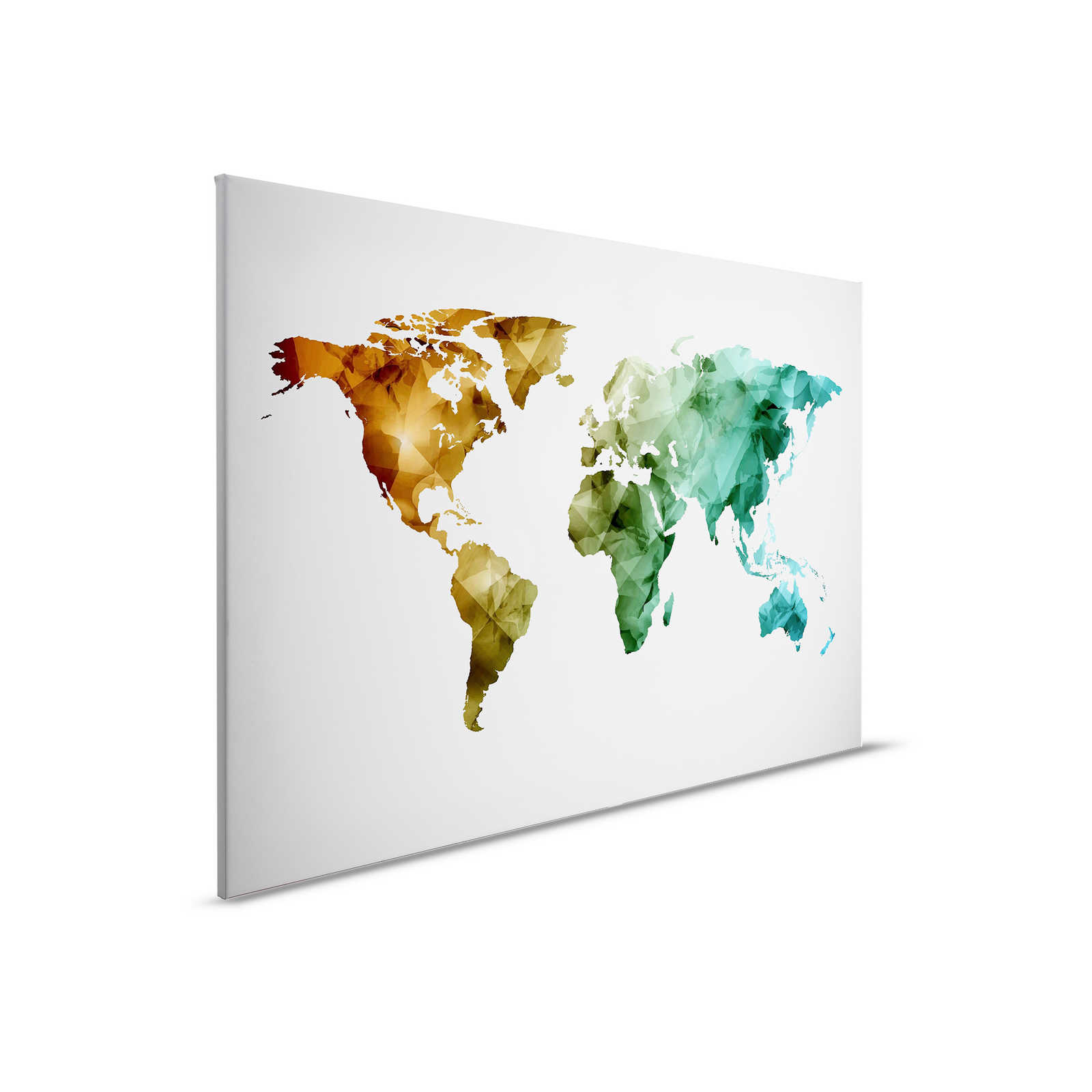         Canvas met wereldkaart gemaakt van grafische elementen | WorldGrafic 1 - 0.90 m x 0.60 m
    