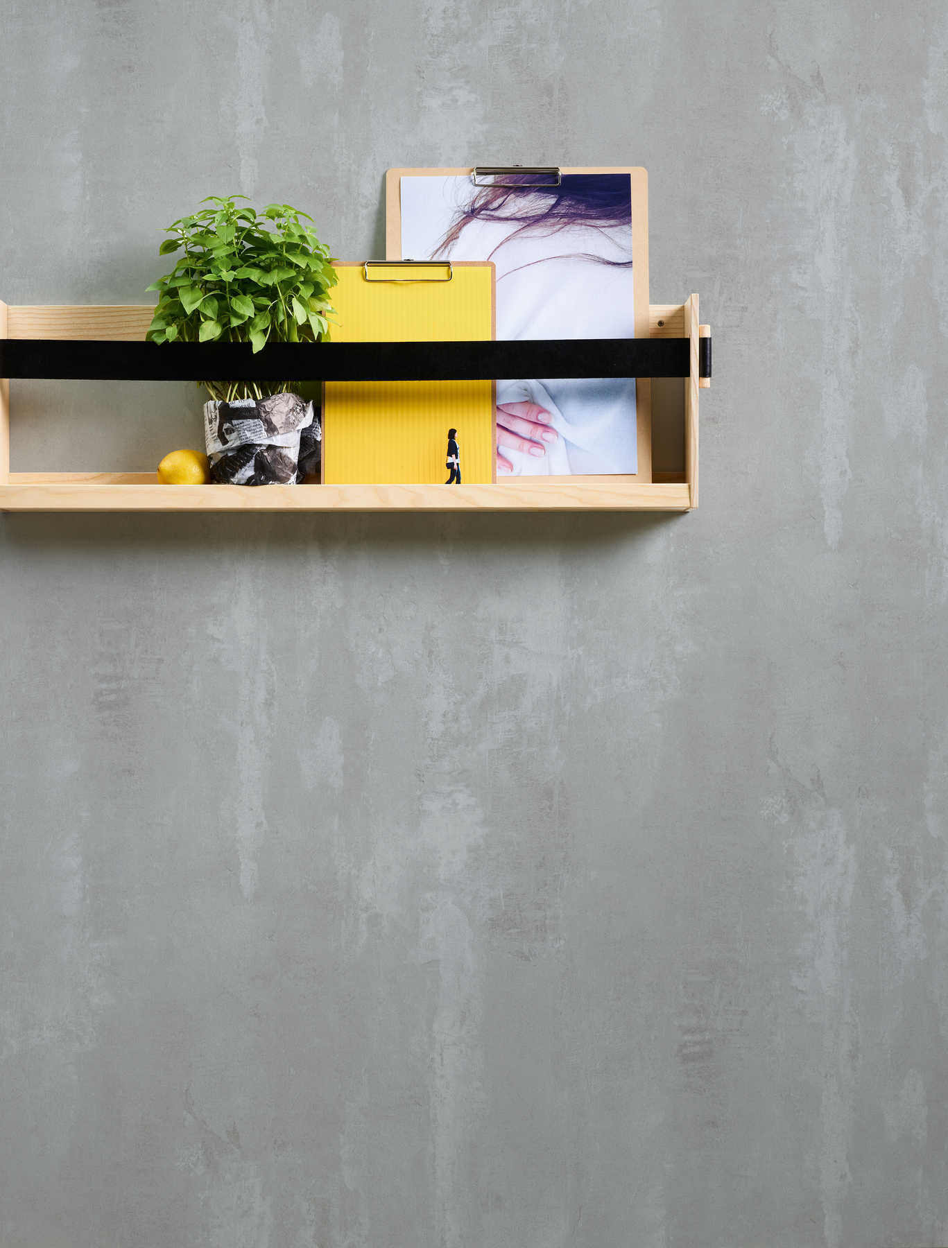             Betonbehang met veegvast motief in industriële stijl - grijs
        