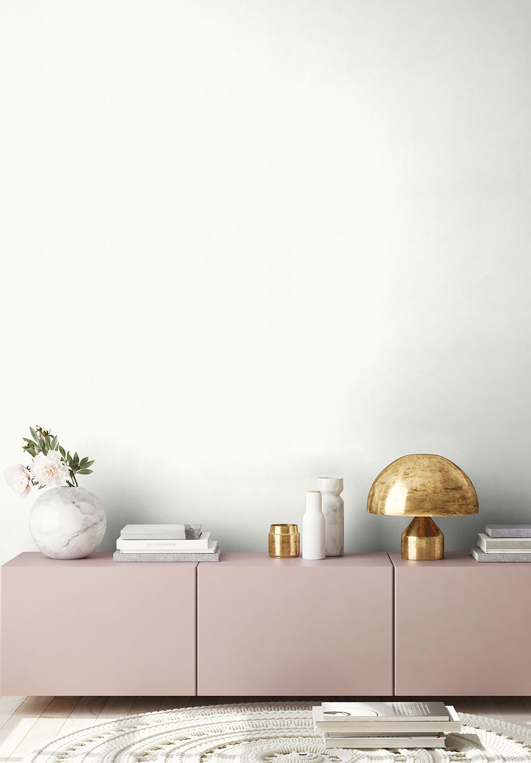 Bright living room with neutral wallpaper AS288516