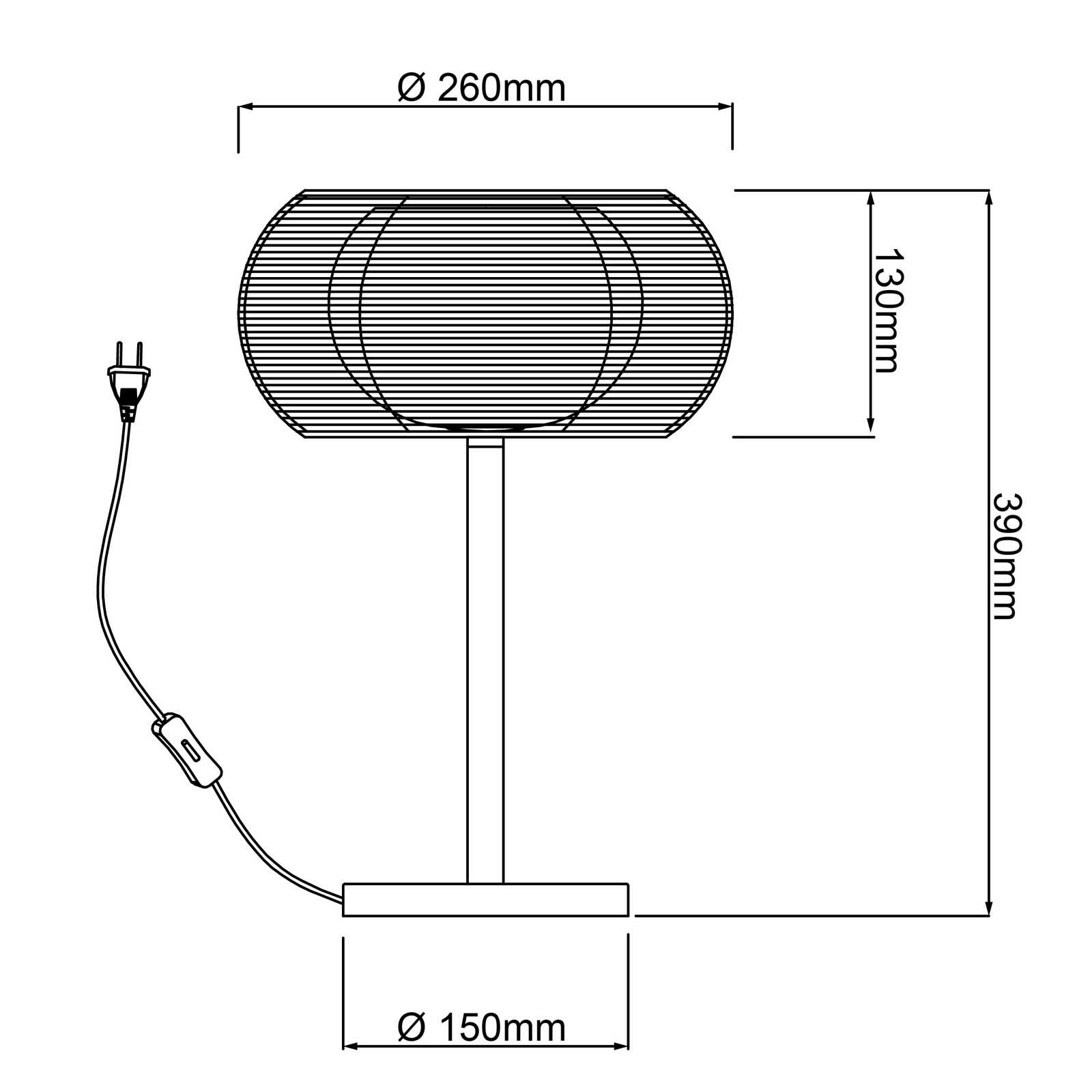 Tischleuchte aus Glas - Maxime 4 – Braun