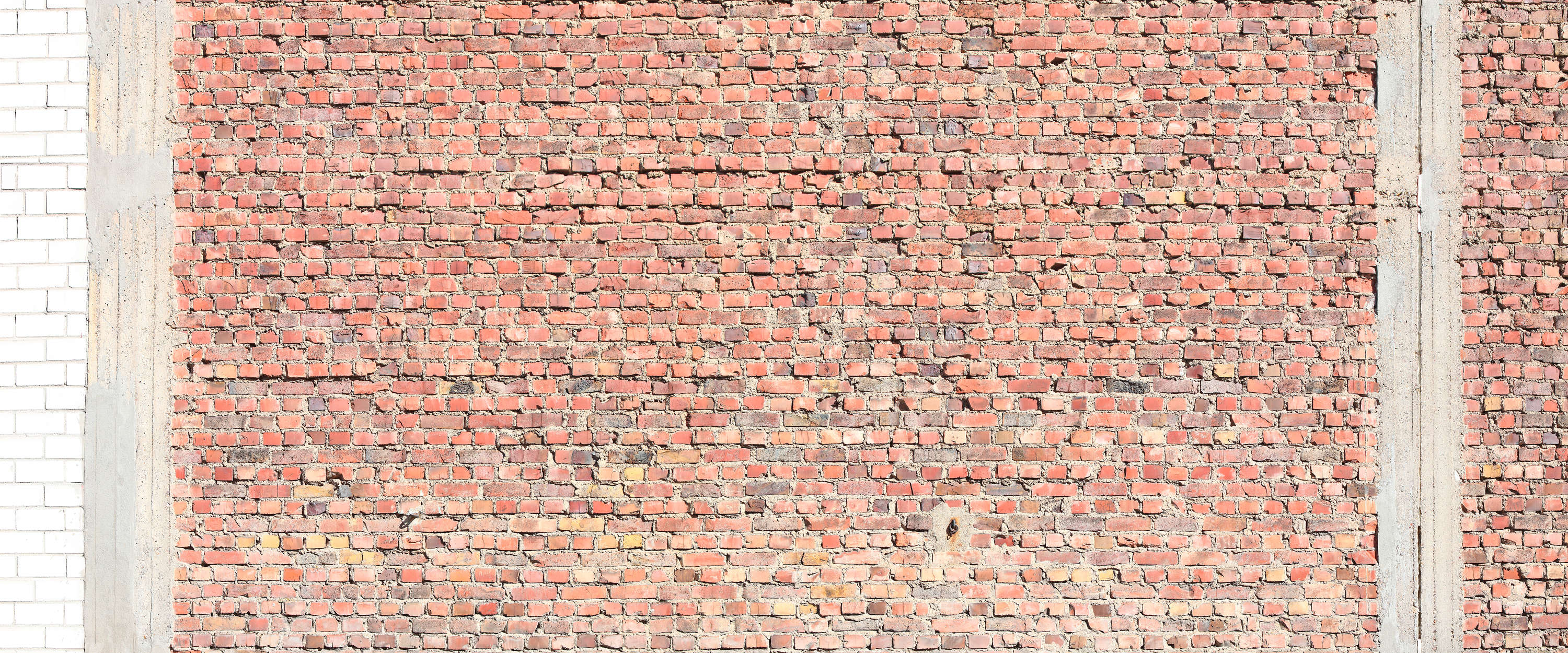 Bricks Column Texture Photo wallpaper with red clinker bricks and exposed concrete columns