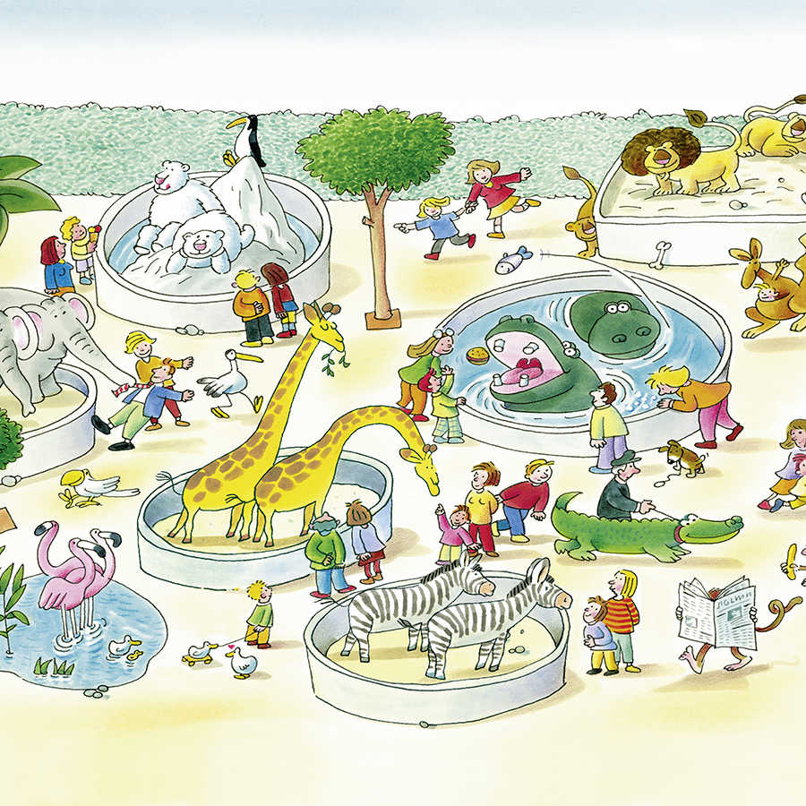 Tiergehege, Giraffen, Pinguine, Zebras, Alltag im Zoo