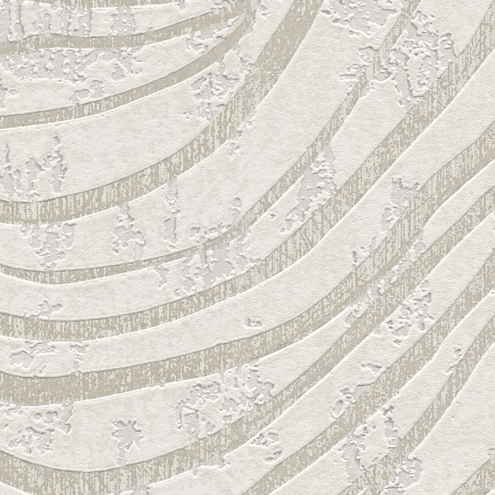             Abstrakte Tapete mit Hügel Muster in sanften Farben– Weiß, Silber
        