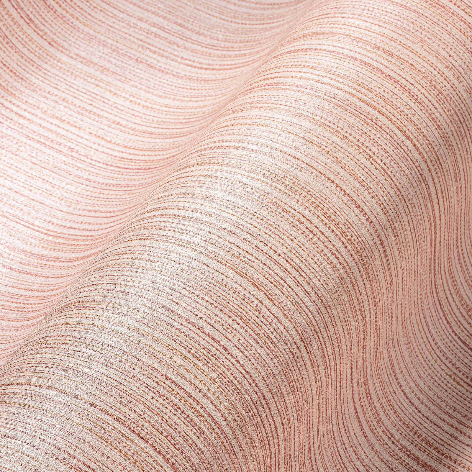             Rosa Tapete Vlies liniert mit Metallic-Glanz – Rosa
        