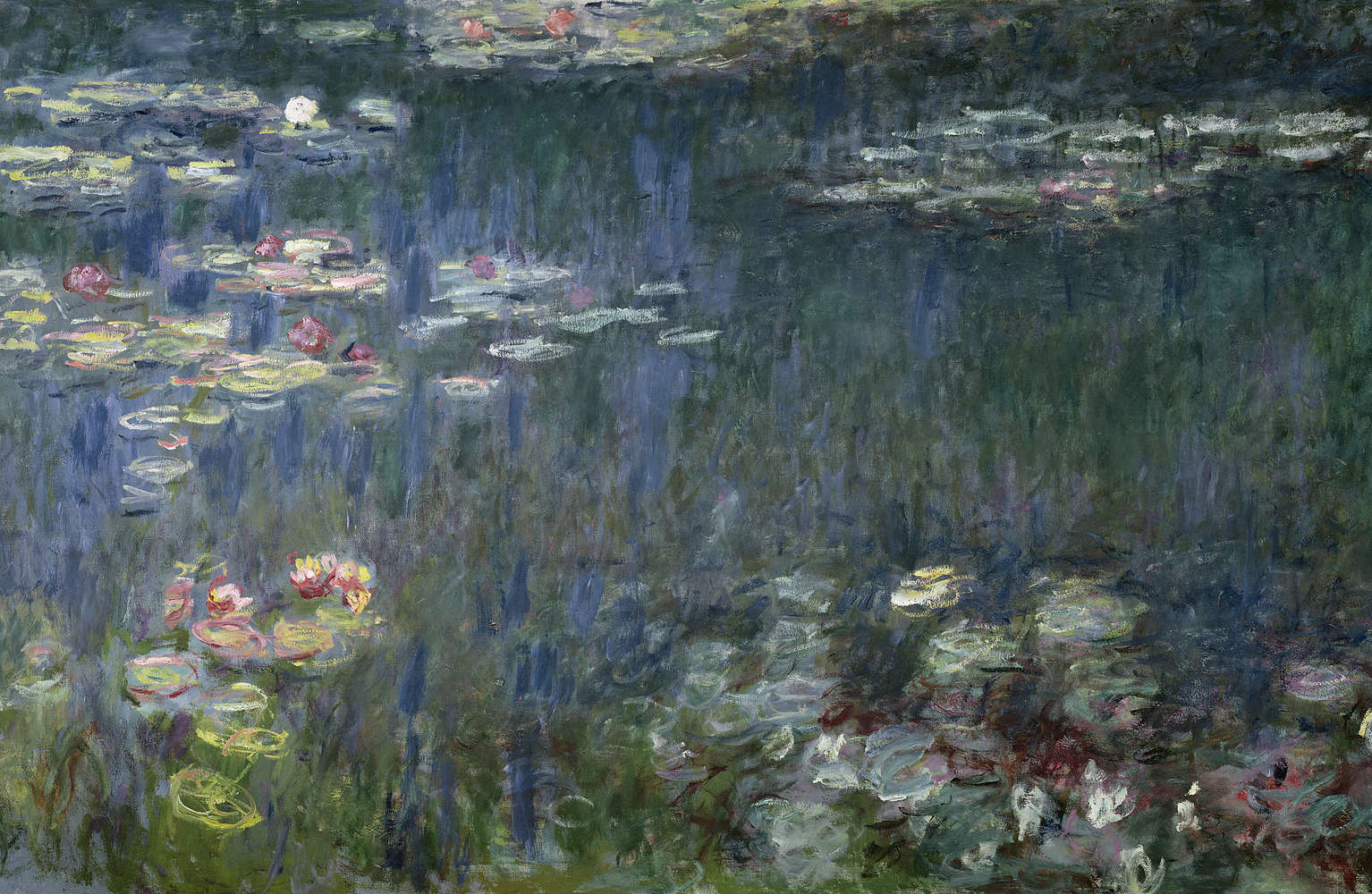             Fototapete 'Seerosen: Grüne Reflektionen' von Claude Monet
        