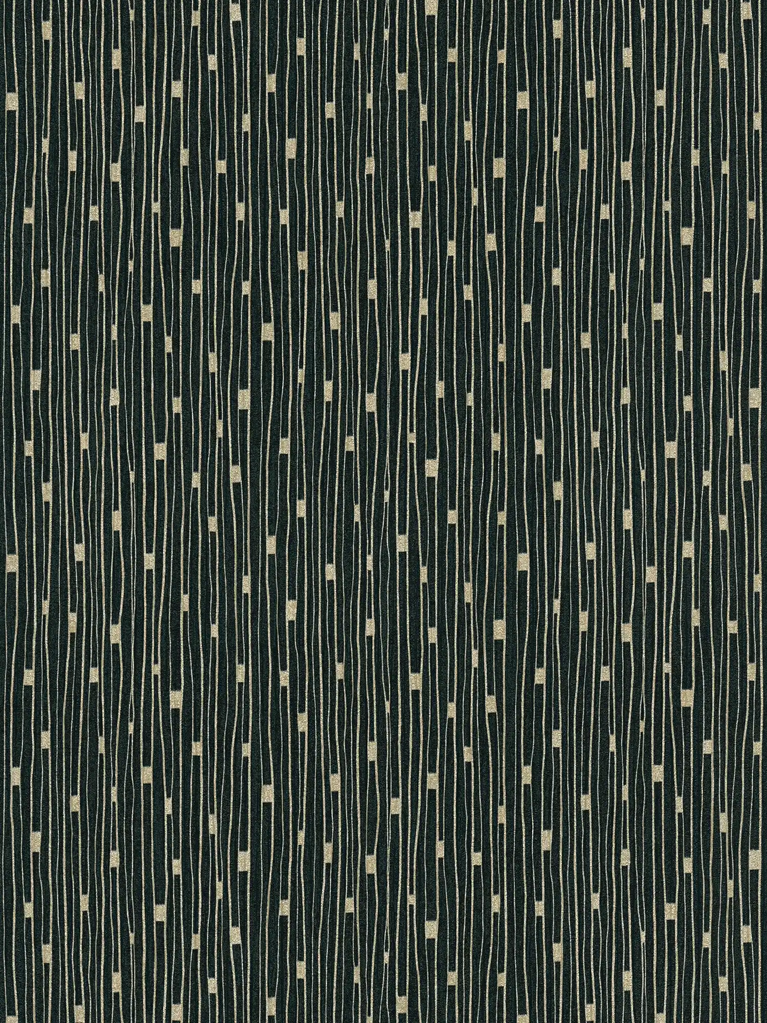 Tapete 50er Jahre Retro Design – Schwarz, Metallic