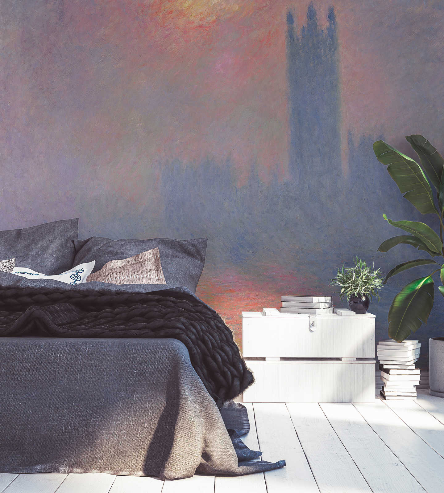             Fototapete 'Das Parlament London mit der Sonne die durch den Nebel bricht' von Claude Monet
        