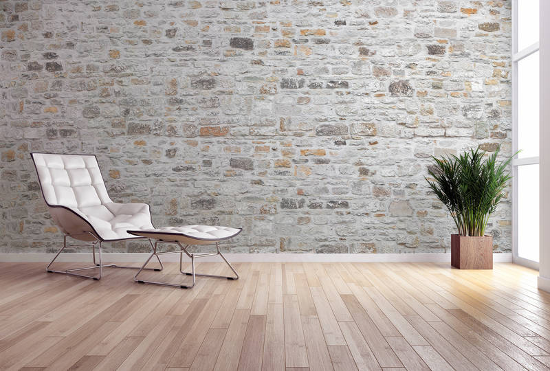 Sessel, weißer Stuhl, modernes Interieur, Blumentopf Pflanze, Lounge-Stuhl